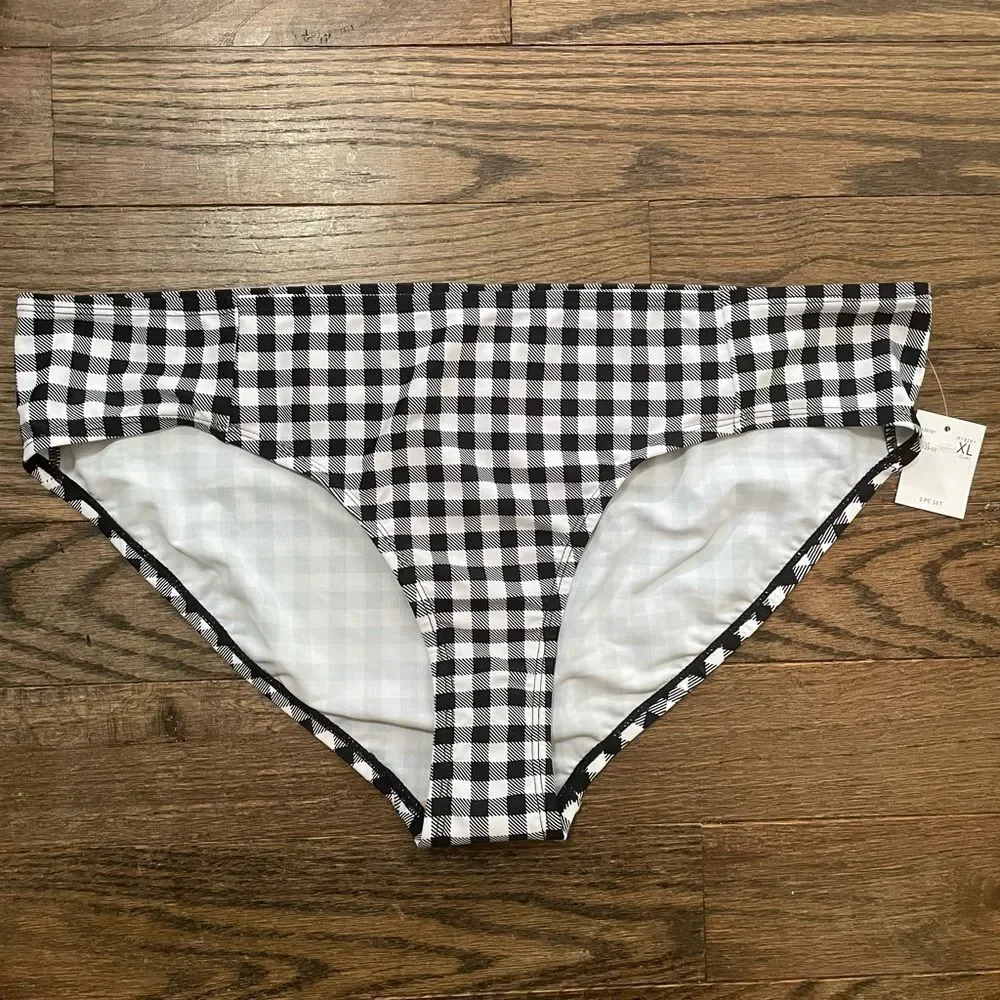 NWT • Beach Bump Gingham Maternity Bikini Bottoms • size XL